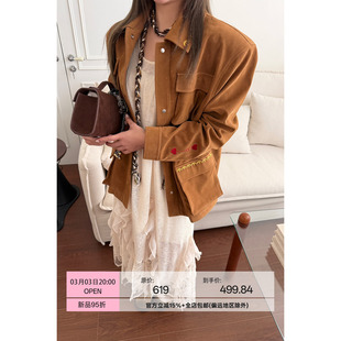 Scout重工收藏版！南安普顿高JI波西米亚刺绣雅痞麂皮工装外套女