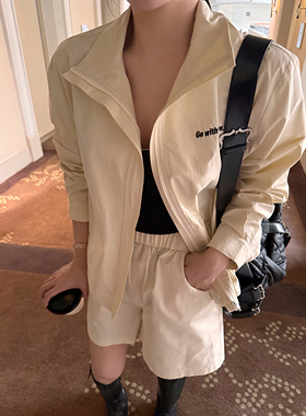 Scout 「LP老钱调调」精致休闲的运动工装衬衫女秋季+短裤两件套