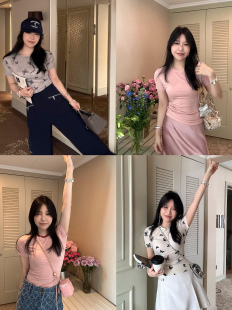 T恤女夏季 爆炸显瘦」裸感显身材轻薄蝴蝶紧身短袖 「主推 Scout