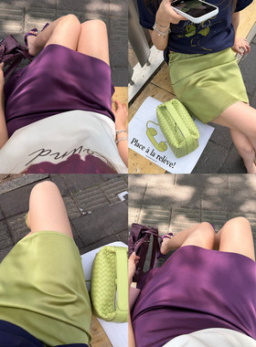 Scout 光泽感女神裙中腰百搭版型显瘦高级柔光缎面短款鱼尾半裙女