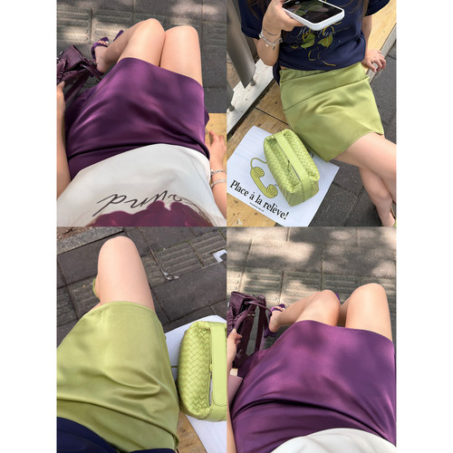 Scout 05.13 20:00 光泽感女神裙版型显瘦高级柔光缎短款鱼尾半裙