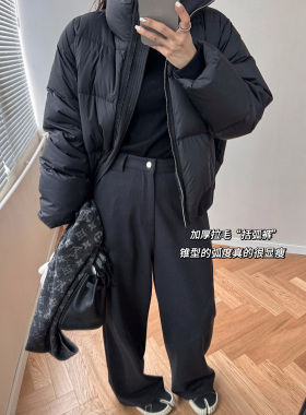 Scout 安哥拉灰秋冬加厚拉毛雅痞锥型“括弧裤”高腰显瘦休闲裤