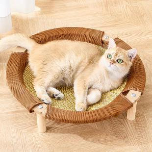 降温藤编猫窝耐磨宠物猫床多层猫咪凉窝多猫可用四季 猫窝夏季 通用