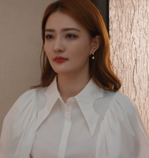 我们的当打之年谷峤徐璐同款白色泡泡袖衬衫女时尚百搭短袖上衣