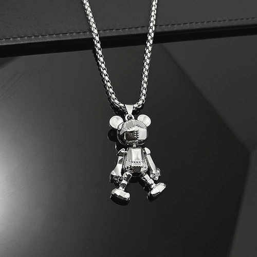 潮牌个性嘻哈百搭暴力熊吊坠