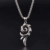 韩版 钛钢挂件朋克蹦迪配饰 潮个性 嘻哈项链女 ins凤凰火焰吊坠男士