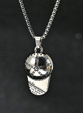 欧美炫酷鸭舌帽项链个性