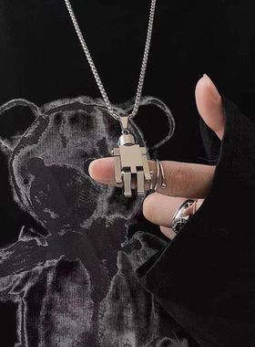 嘻哈机器人钛钢男士毛衣链