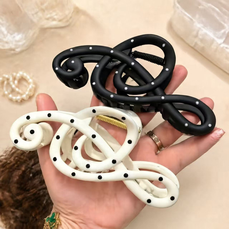 新款波点音符大号抓夹创意高音谱号鲨鱼夹简约弹簧夹ins风发饰品