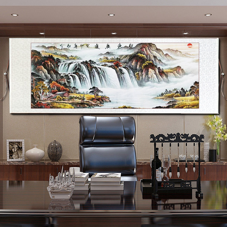 国画山水画小六尺200*72cm横幅卷轴客厅沙发背景装饰,家居饰品,国画,淘宝优惠券,粉丝福利购,淘宝优惠卷