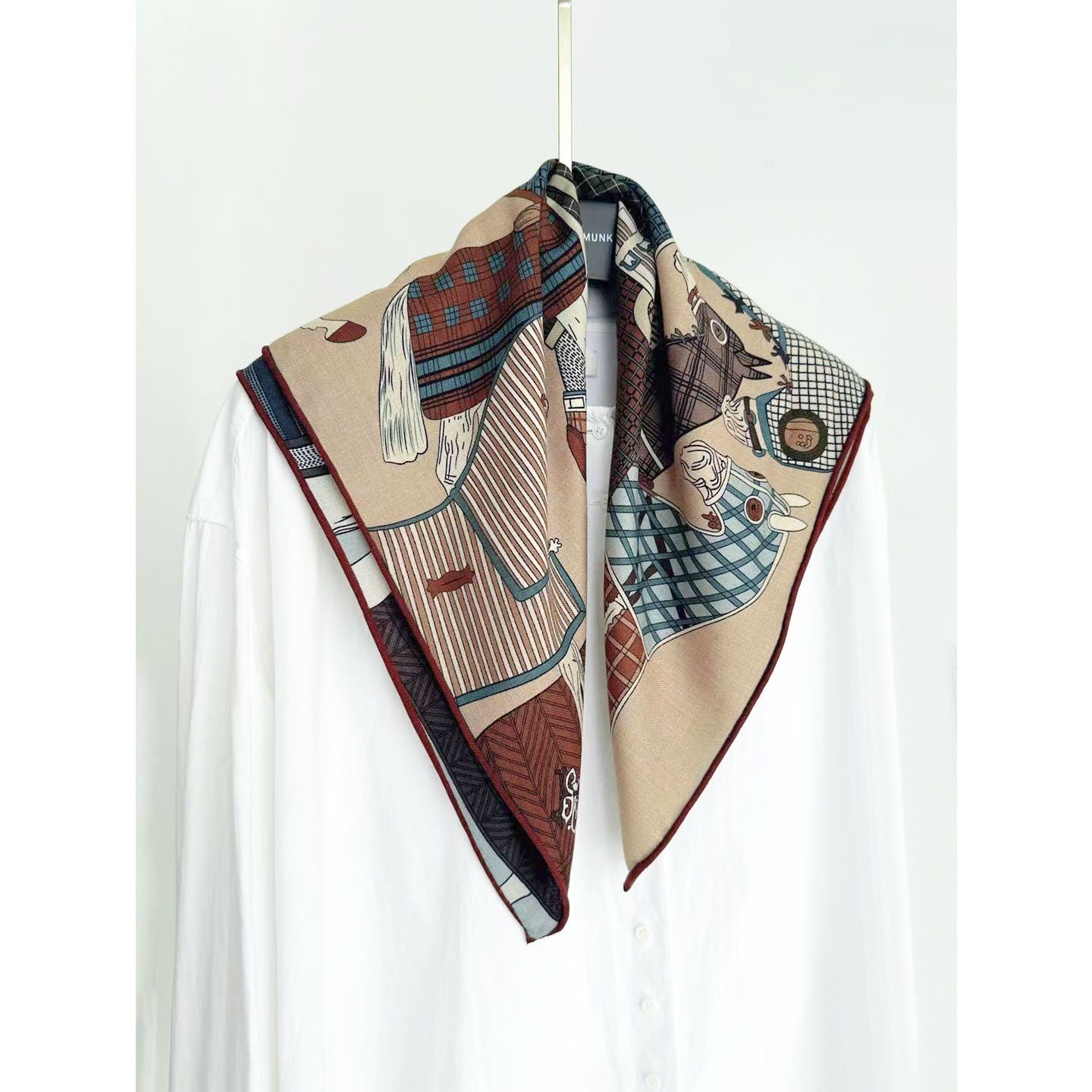 只为出发 双面异色桑蚕丝羊毛围巾女百搭丝毛小方巾秋冬保暖护颈