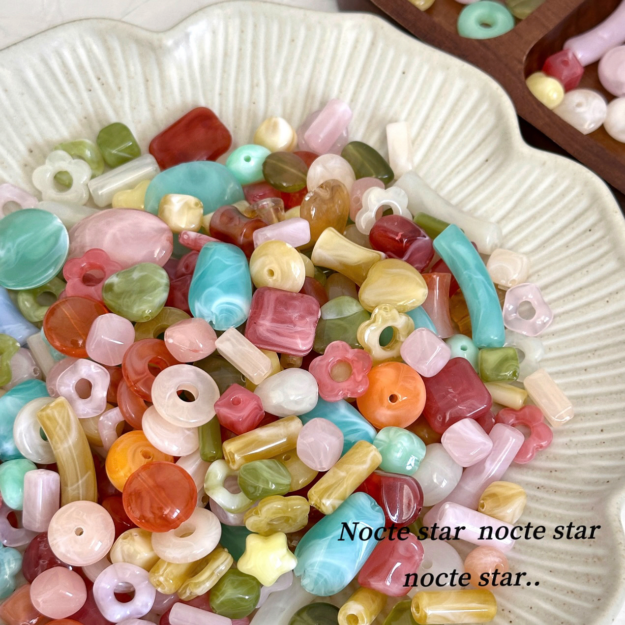 亚克力30克晕染混珠散珠 串珠手工diy材料手链项链手机链饰品配件