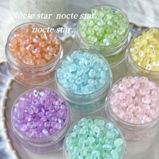 手工diy串珠饰品配件手链手机链隔珠散珠配 6mm磨砂极光花生珠