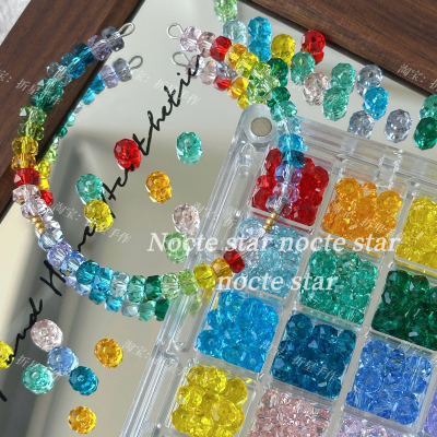 6mm彩色切面车轮扁珠 diy手工串珠手链项链手机链配件散珠材料