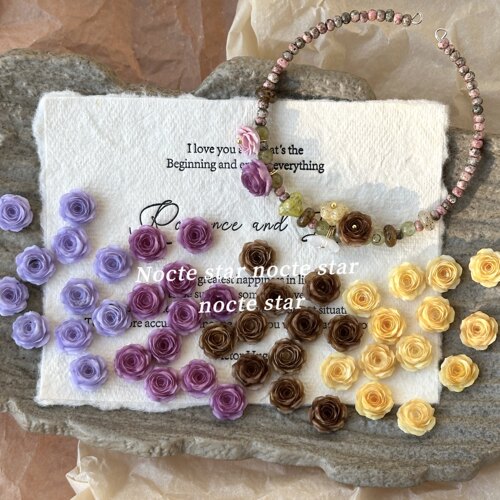 11mm扎染软花月季玫瑰花 diy手工饰品手链项链手机链配件散珠材料