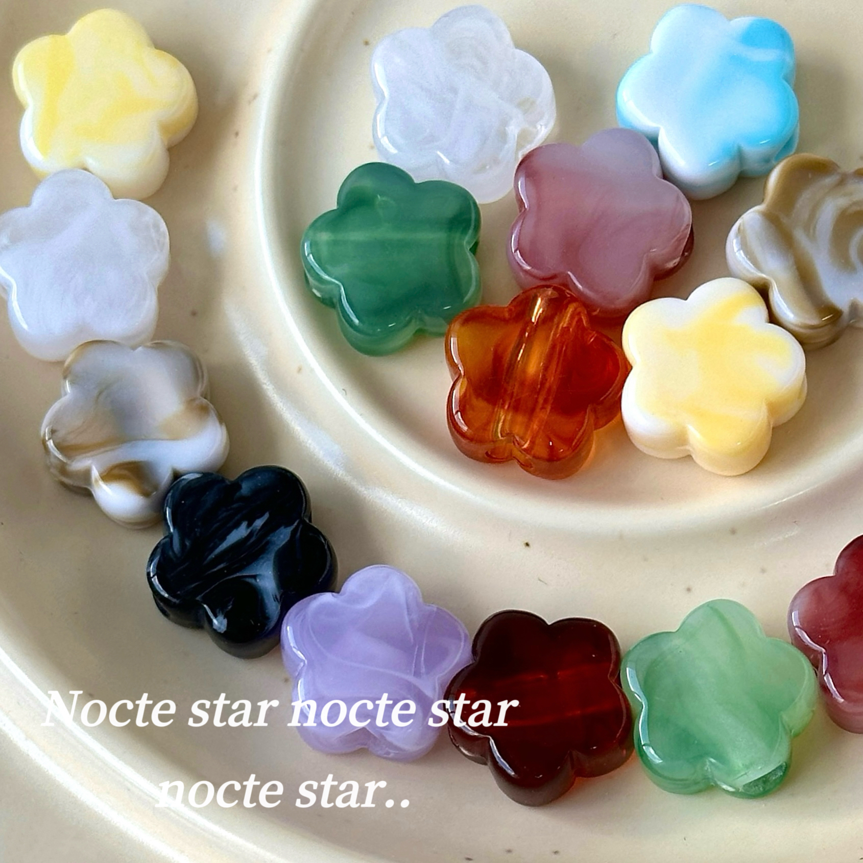 大孔亚克力双色晕染花朵串珠子 diy手工装饰品耳环串珠手机链配件