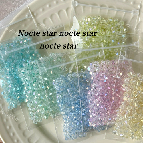 4mm彩色玻璃镀彩尖晶珠 diy手工串珠手链项链手机链配件挂件材料