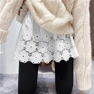 卫衣打底神器假下摆纯棉小屁帘女刺绣百搭遮屁股内搭裙子半身短裙