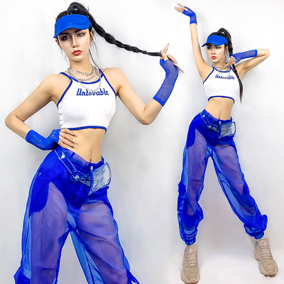 酒吧b组gogo蓝色夏季ds表演服装