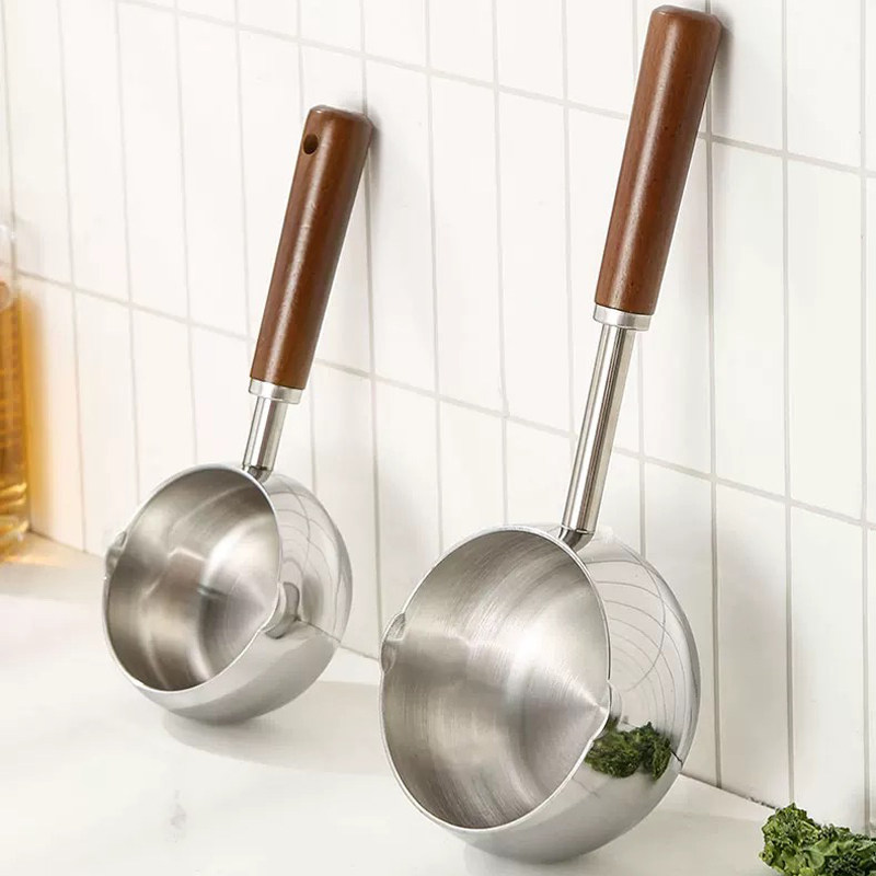 304不锈钢木柄泼油三层钢小锅家用厨房煮面热油锅热牛奶锅电磁炉,厨房/烹饪用具,泼油小锅,淘宝优惠券,粉丝福利购,淘宝优惠卷