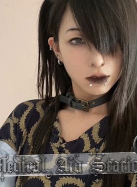 【MAS救护所】复古做旧牛仔项圈choker 轻朋克y2k配饰 蓝色女甜酷