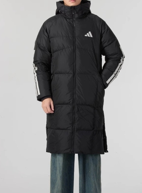 正品Adidas/阿迪达斯中长款羽绒服男24秋冬运动服保暖外套JG3840