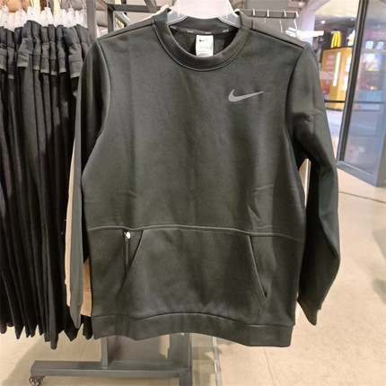 正品Nike耐克男上衣冬季运动休闲加绒保暖圆领套头卫衣CU7272-010