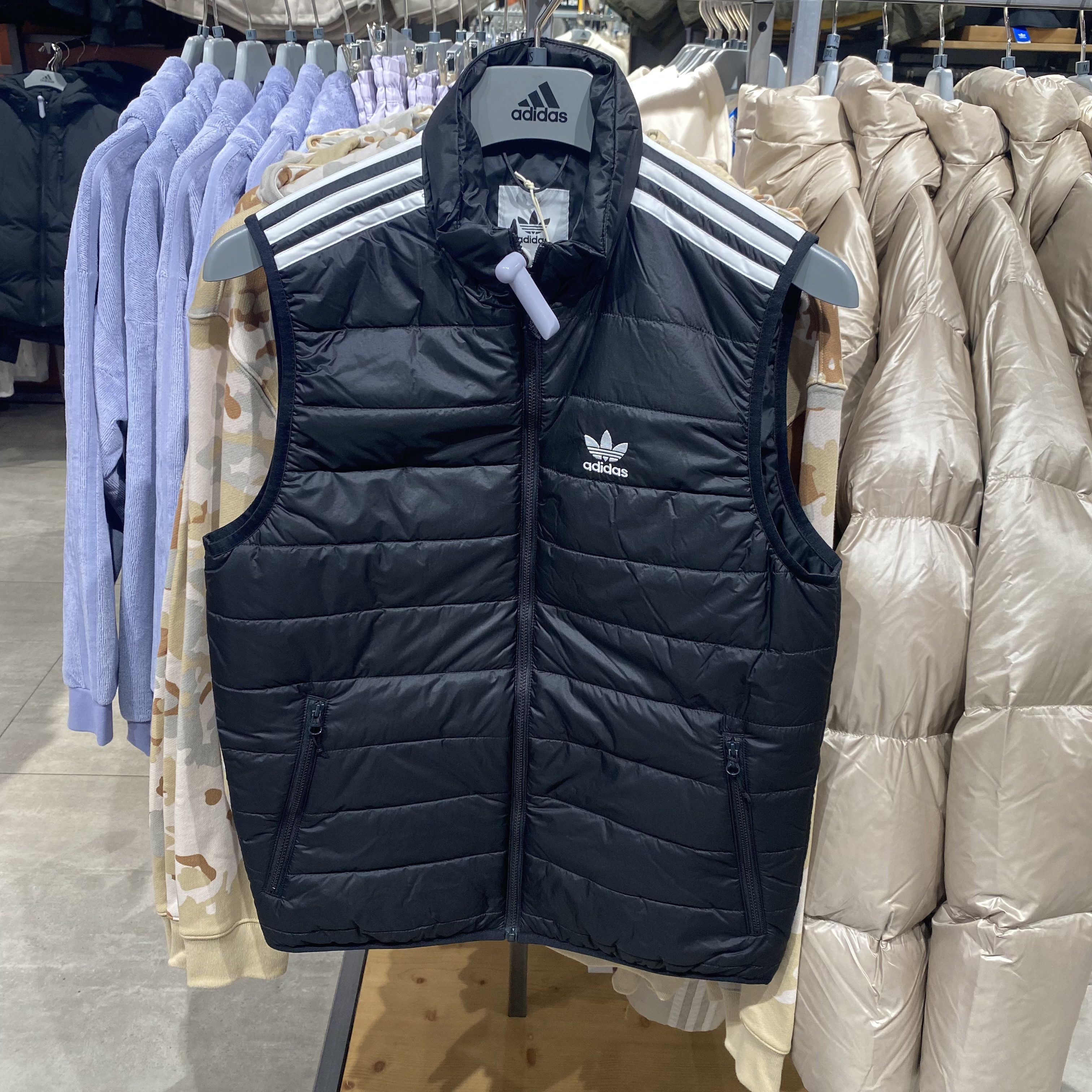 Adidas/阿迪达斯马甲男三叶草冬运动外套经典保暖棉服背心 HL9217