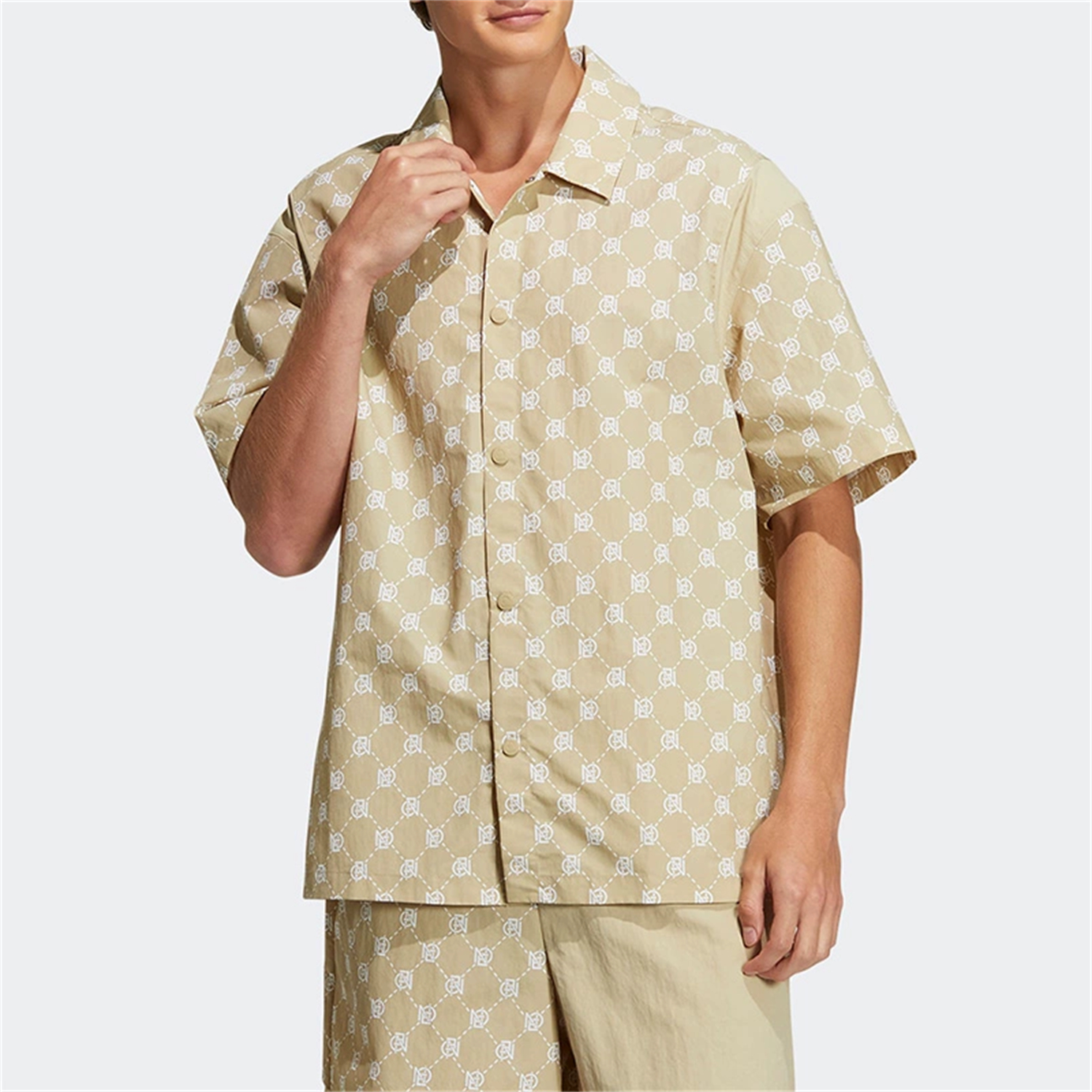 正品Adidas/阿迪达斯夏季男子简约百搭运动休闲短袖衬衫T恤IB5857