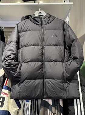 Adidas阿迪达斯男子保暖羽绒服冬户外运动防风连帽鸭绒外套KC2478