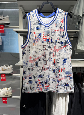 NIKE耐克t恤男夏季新款训练运动休闲篮球印花无袖背心 FZ0691-100