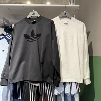 Adidas阿迪达斯三叶草26春新款男女半高领运动套头衫长袖 KD6575