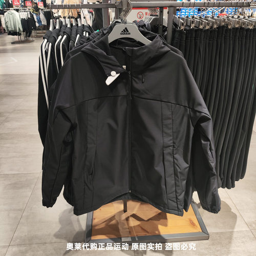 adidas阿迪达斯外套男SOFTSHELL加绒连帽保暖休闲防风夹克JM9104