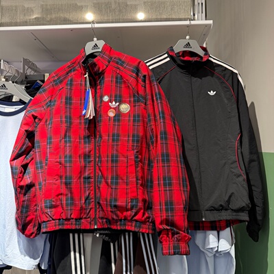 Adidas阿迪达斯三叶草26春新款男女双面穿运动立领夹克外套KT6368