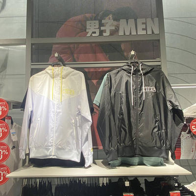 正品Nike/耐克男子运动休闲梭织外套防风宽松连帽夹克 DX0695-085