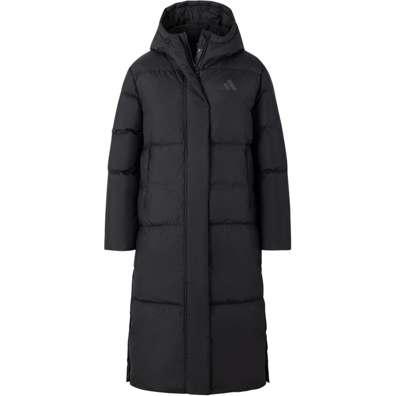 阿迪达斯羽绒服女长款休闲保暖连帽面包外套JV6197鸭绒