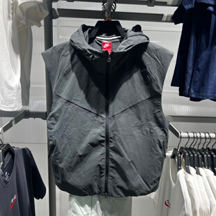 Nike耐克Dri-FIT男夏季新款运动宽松透气连帽休闲马甲HV0983-060