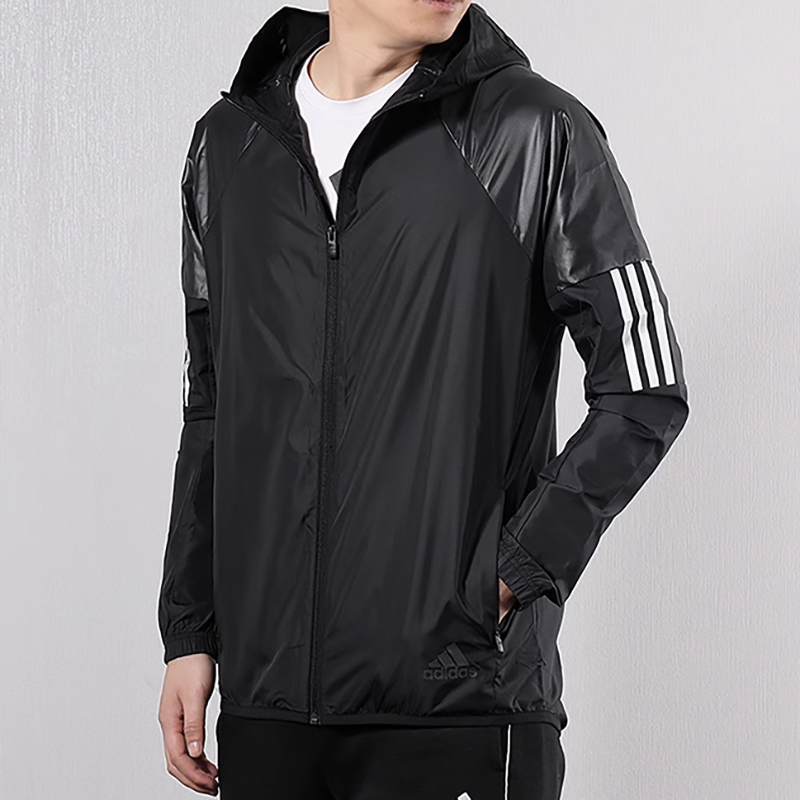 正品Adidas/阿迪达斯男子简约百搭运动服连帽休闲夹克外套DU1961 运动服/休闲服装 运动茄克/外套 原图主图