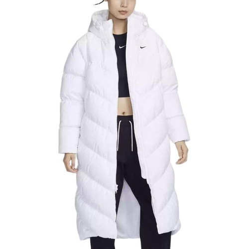 耐克女子防风拒水羽绒服黑色全长款2024冬新款保暖外套HF7894-010