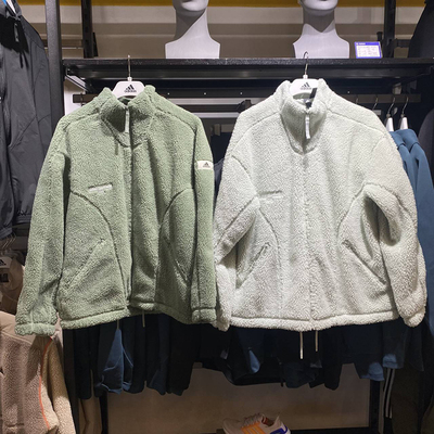 正品Adidas/阿迪达斯男女仿羊羔绒运动休闲夹克外套IQ1368 IQ1367