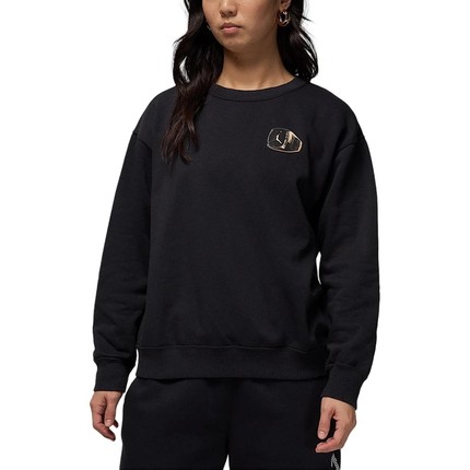 NIKE耐克2025春季女子圆领加绒运动衫宽松针织套头衫HJ0206-010