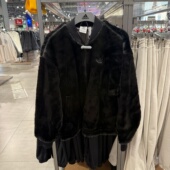 Adidas阿迪达斯三叶草男女仿貂绒外套保暖防风时尚 百搭夹克JD3776