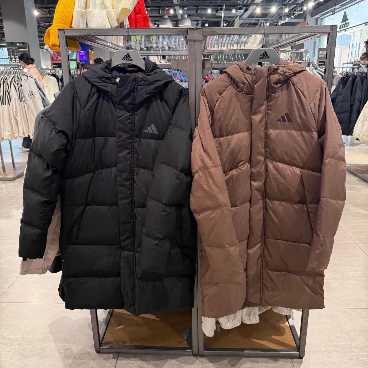 Adidas阿迪达斯男女同款冬季抗风保暖中长款羽绒服连帽外套KQ5514