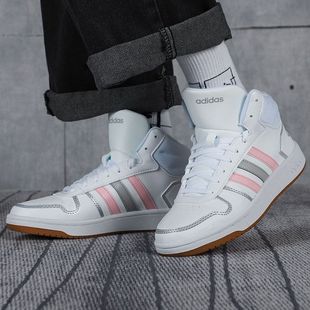 2.0 正品 阿迪达斯女子HOOPS FY6020 Adidas MID高帮耐磨休闲板鞋