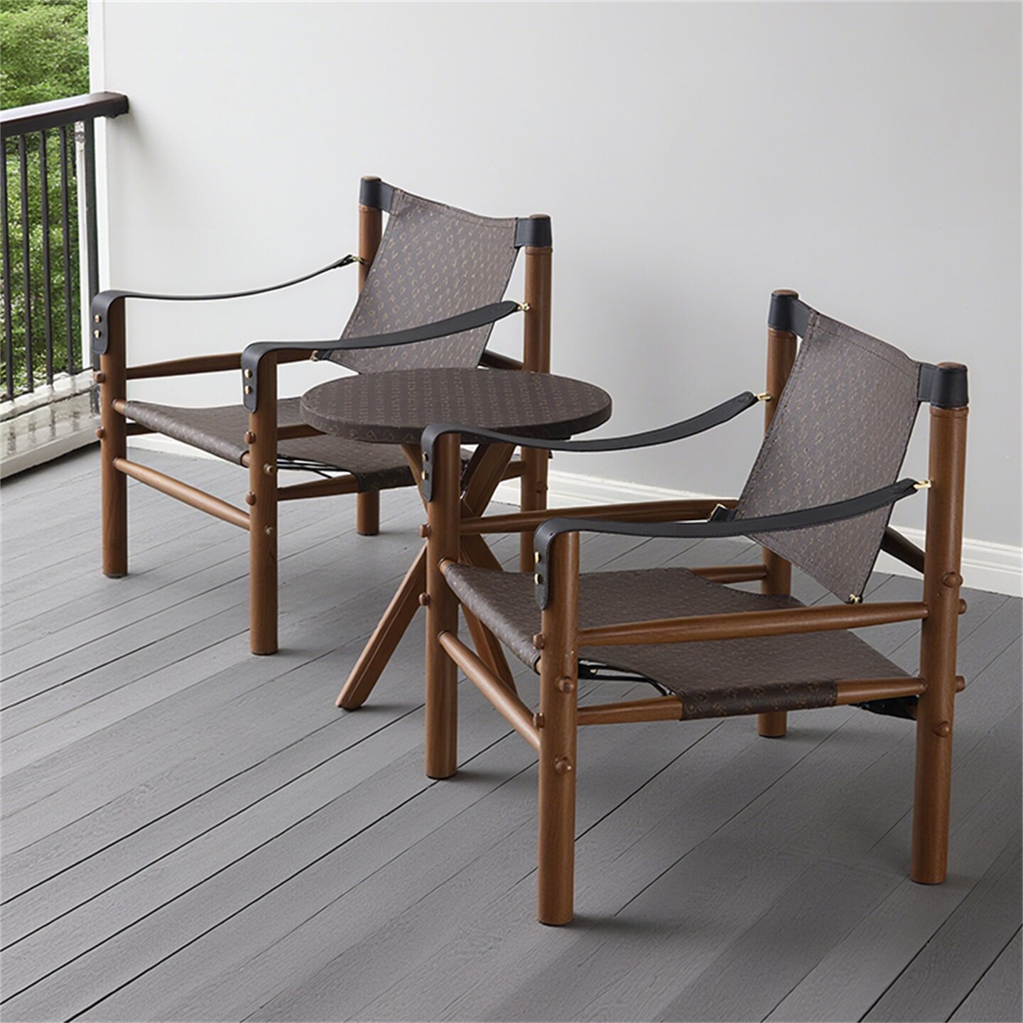 游猎椅单人沙发椅复古家用阳台休闲椅意式设计师钢架皮椅狩猎椅