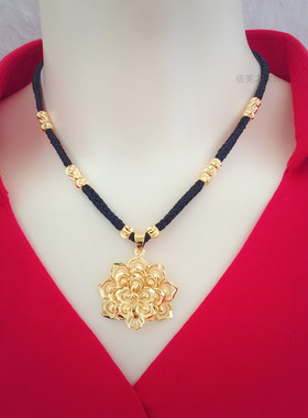 信美之家镀金黄铜手工绳女新项链