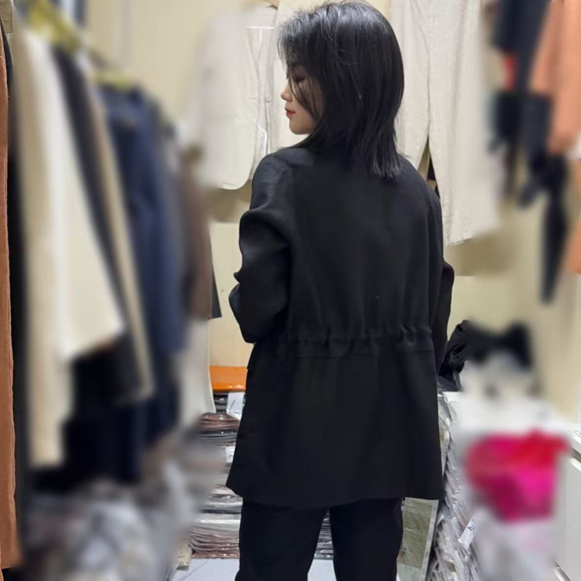 8829休闲水洗皮衣显瘦中款外套