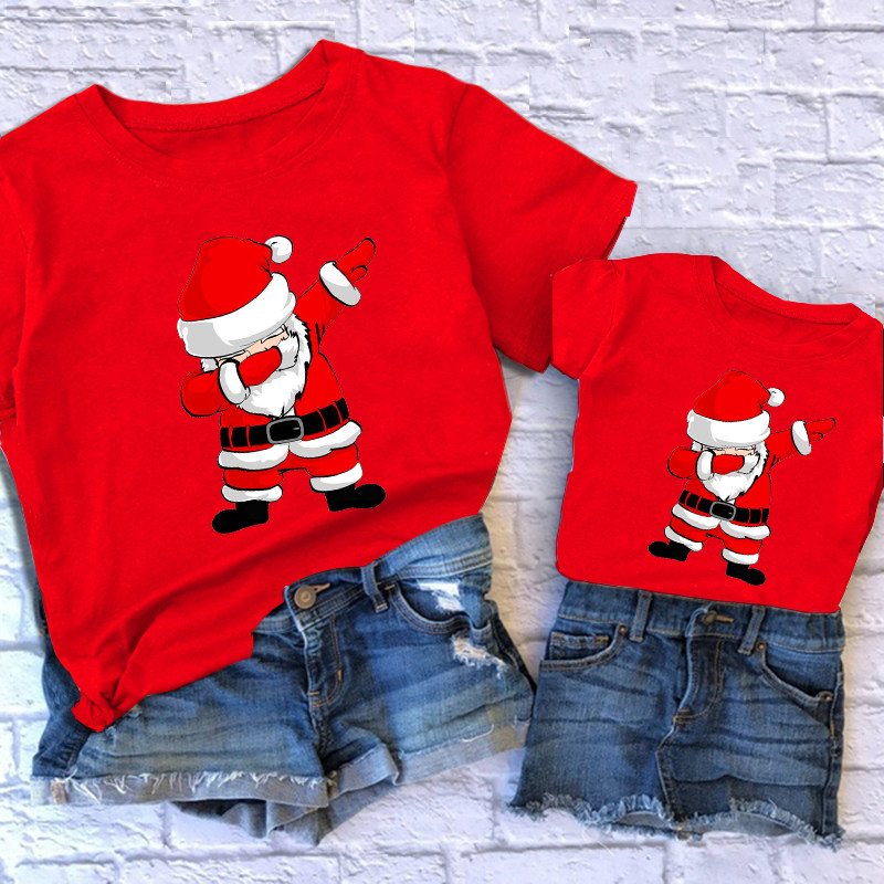 메리 크리스마스 2023 어른과 어린이를 위한 세련되고 따뜻한 부모-자식 크리스마스 산타클로스 티셔츠