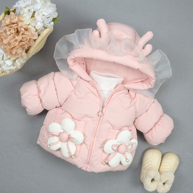 女童装小女孩加绒加厚羽绒棉服1-3-5岁4儿童棉袄宝宝卡通棉衣外套