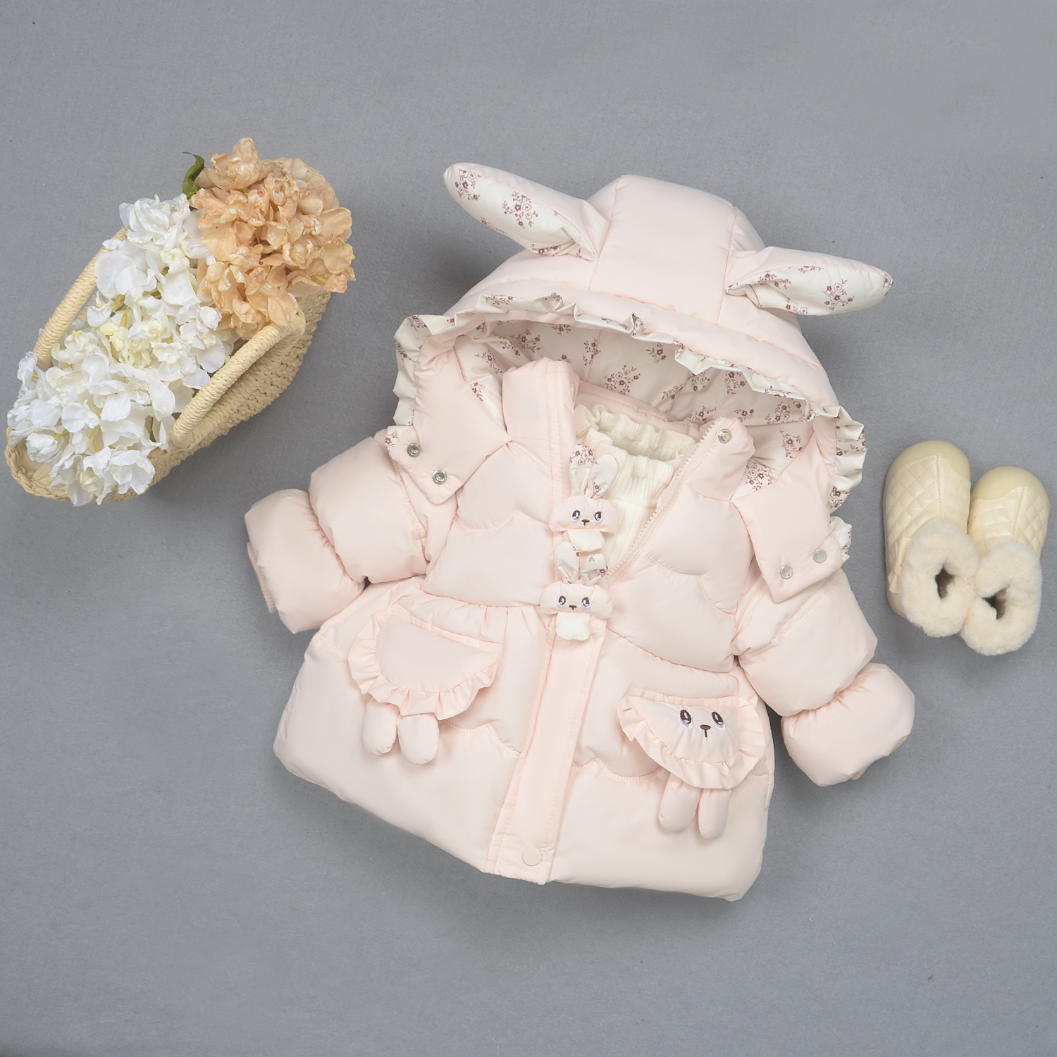 女童加绒加厚保暖冬装羽绒棉服潮